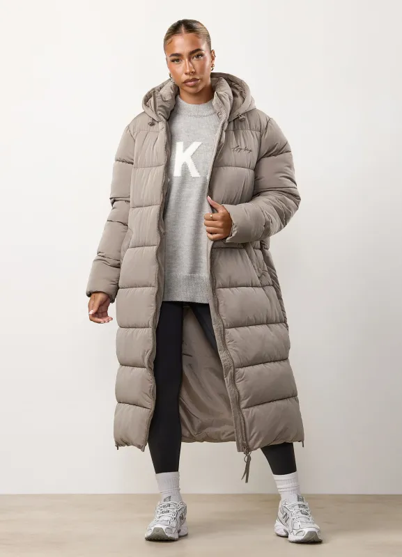 Gym King Longline Puffer - Truffle sold by The Gym King