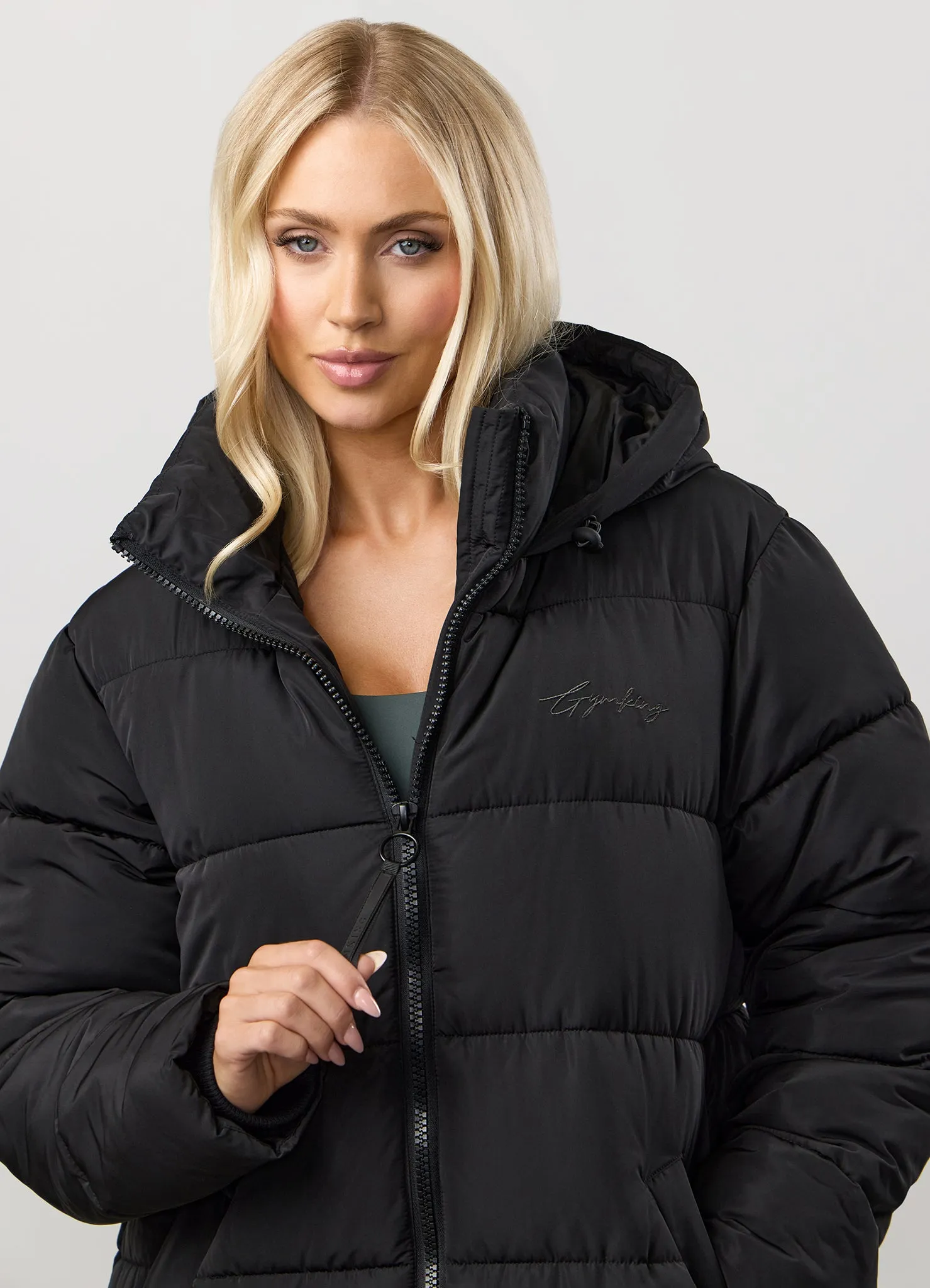 Gym King Longline Puffer - Black sold by The Gym King product image thumbnail 5