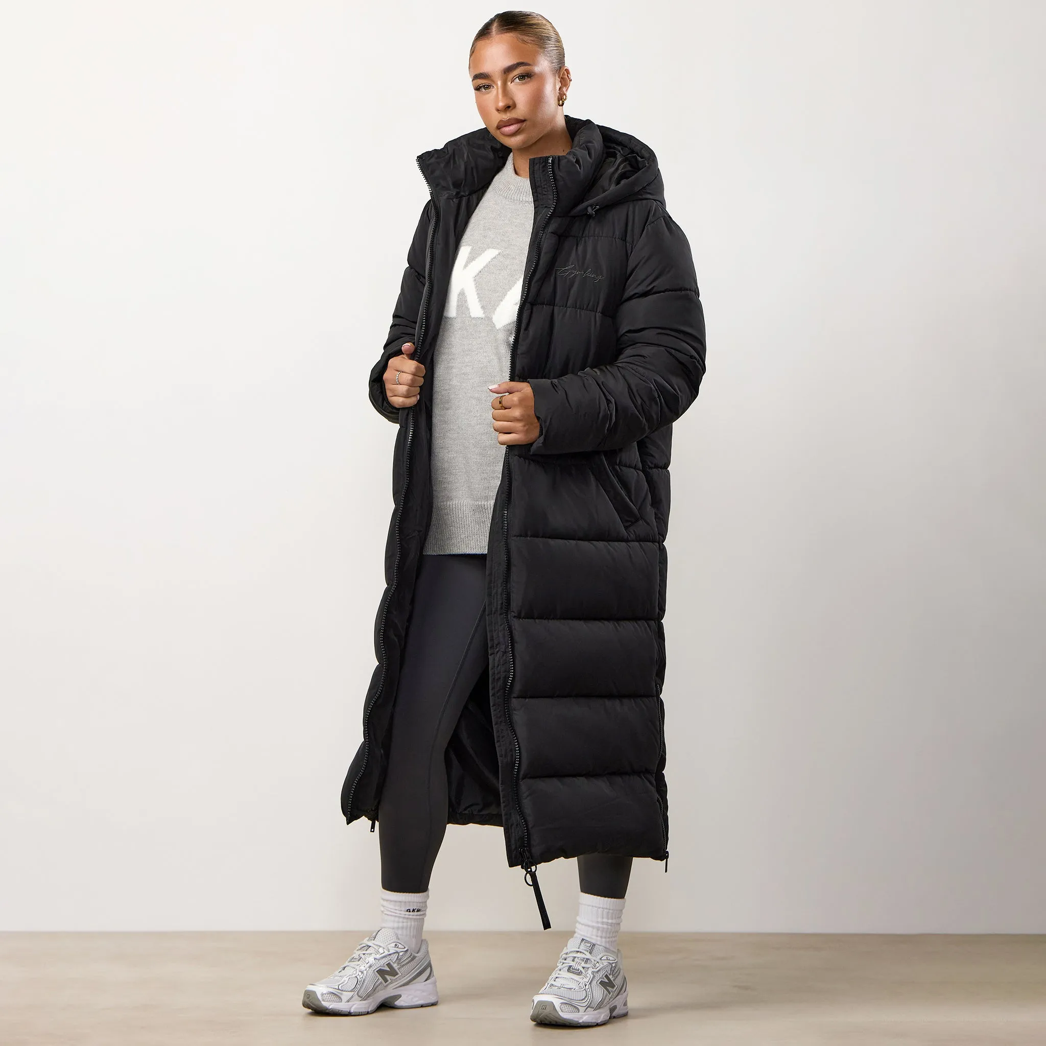 Gym King Longline Puffer - Black sold by The Gym King product image thumbnail 2