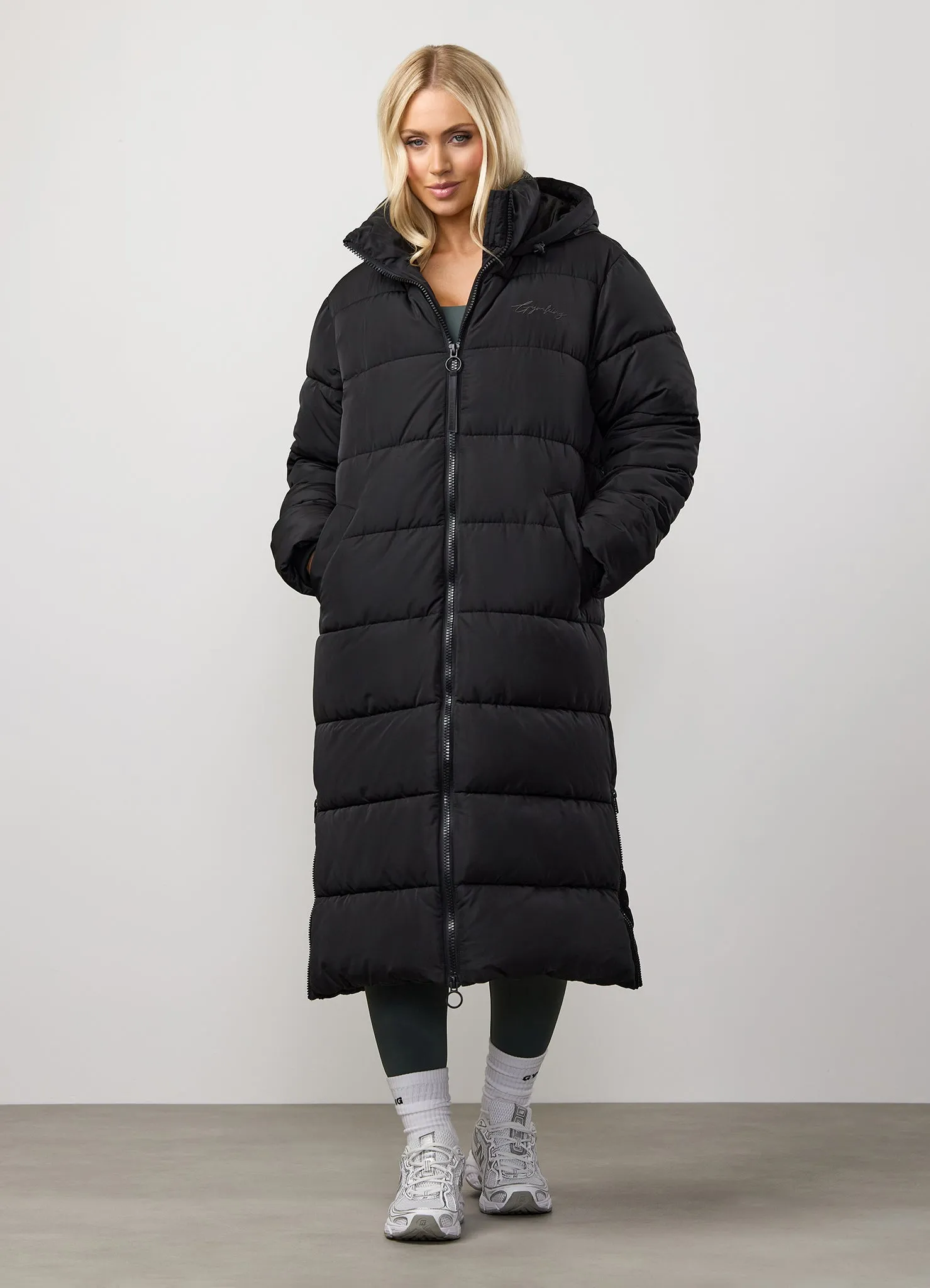 Gym King Longline Puffer - Black sold by The Gym King product image thumbnail 4