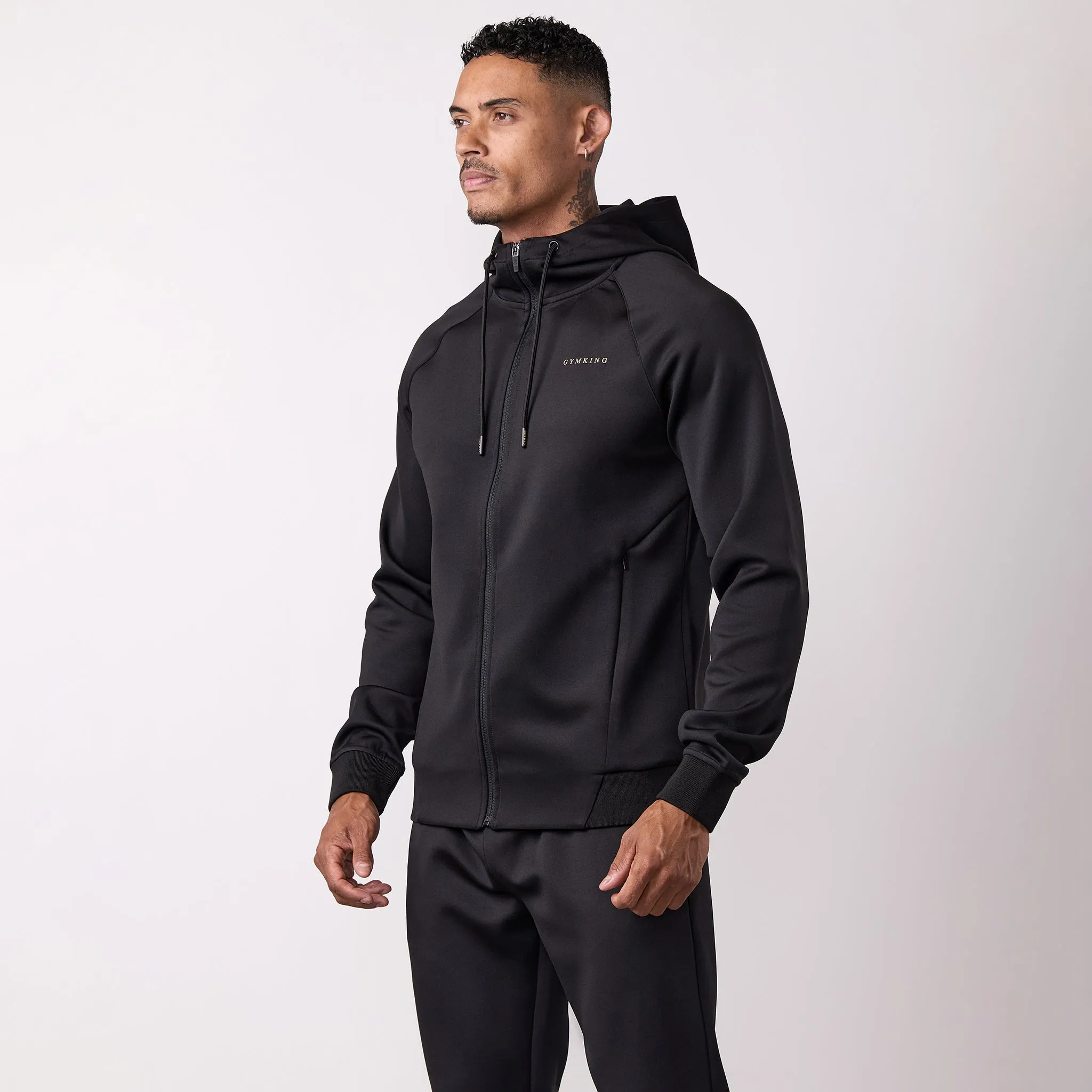 Gym King Poly Full Zip Hood - Black sold by The Gym King product image thumbnail 2