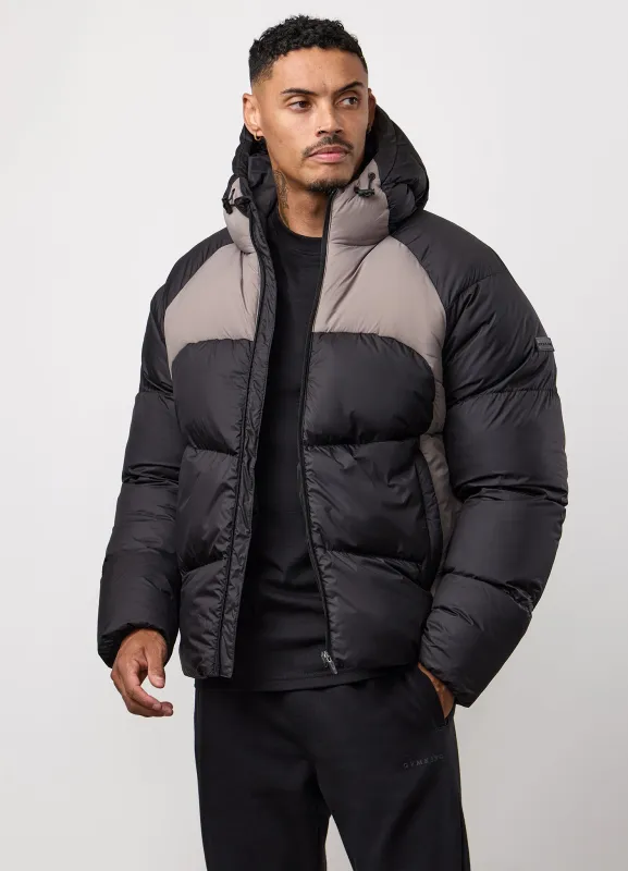 Gym King Peak Puffer Jacket - Black/Cinder sold by The Gym King