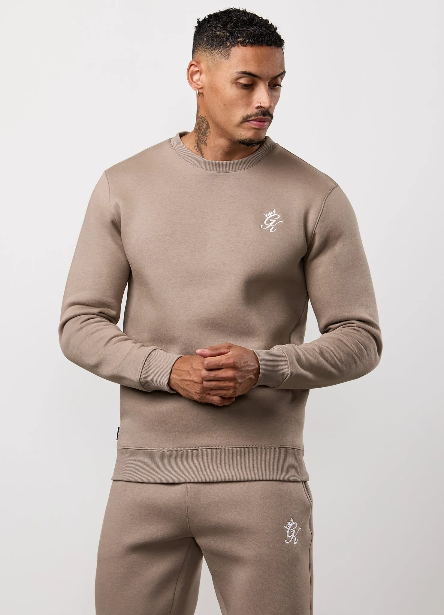 Gym King Fundamental Fleece Crew - Truffle sold by The Gym King