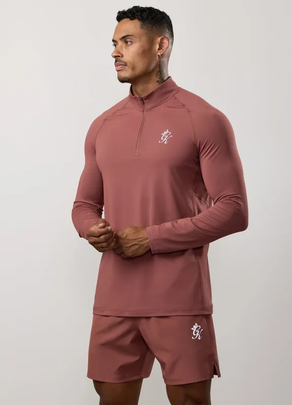 Gym King Energy 1/4 Zip Funnel - Rust Red sold by The Gym King