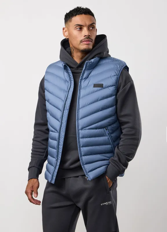 Gym King Endurance Puffer Gilet - Slate Blue sold by The Gym King