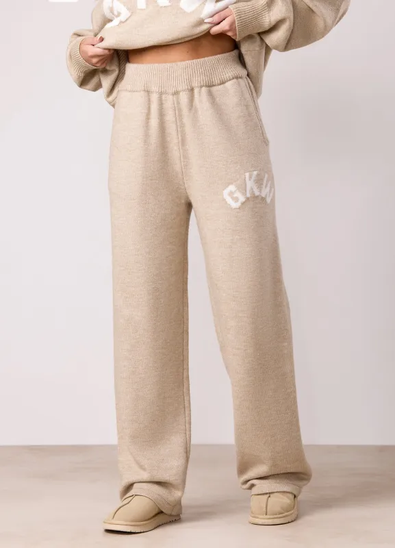 Gym King Restore Knit Straight Leg Jogger - Oatmeal Marl sold by The Gym King
