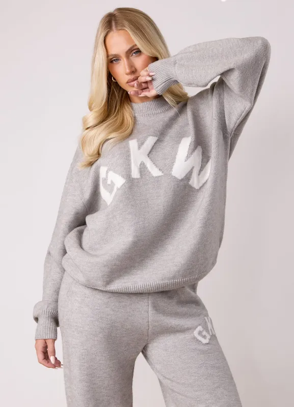 Gym King Restore Knit Crew - Light Grey Marl sold by The Gym King