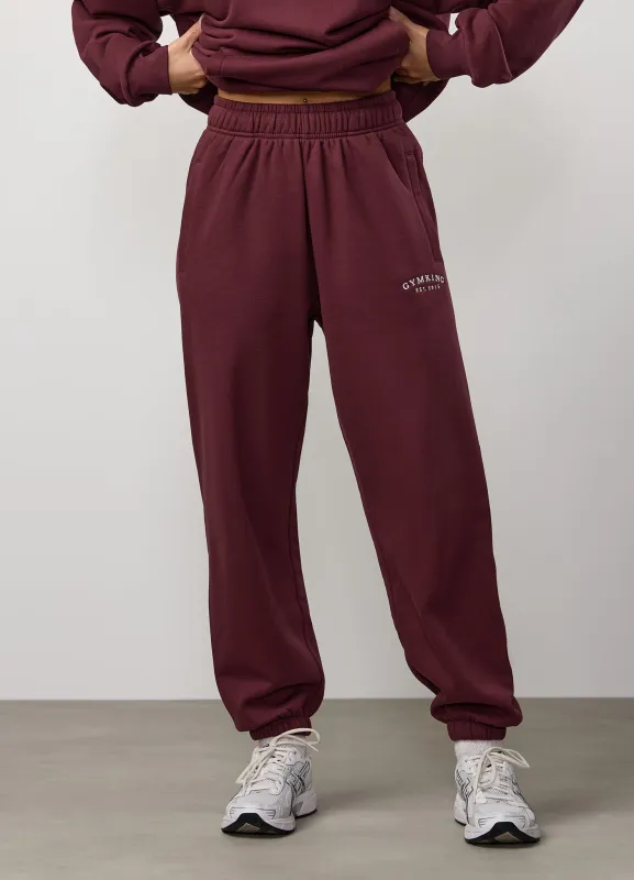 Gym King Compose Fleece Relaxed Jogger - Deep Cherry sold by The Gym King