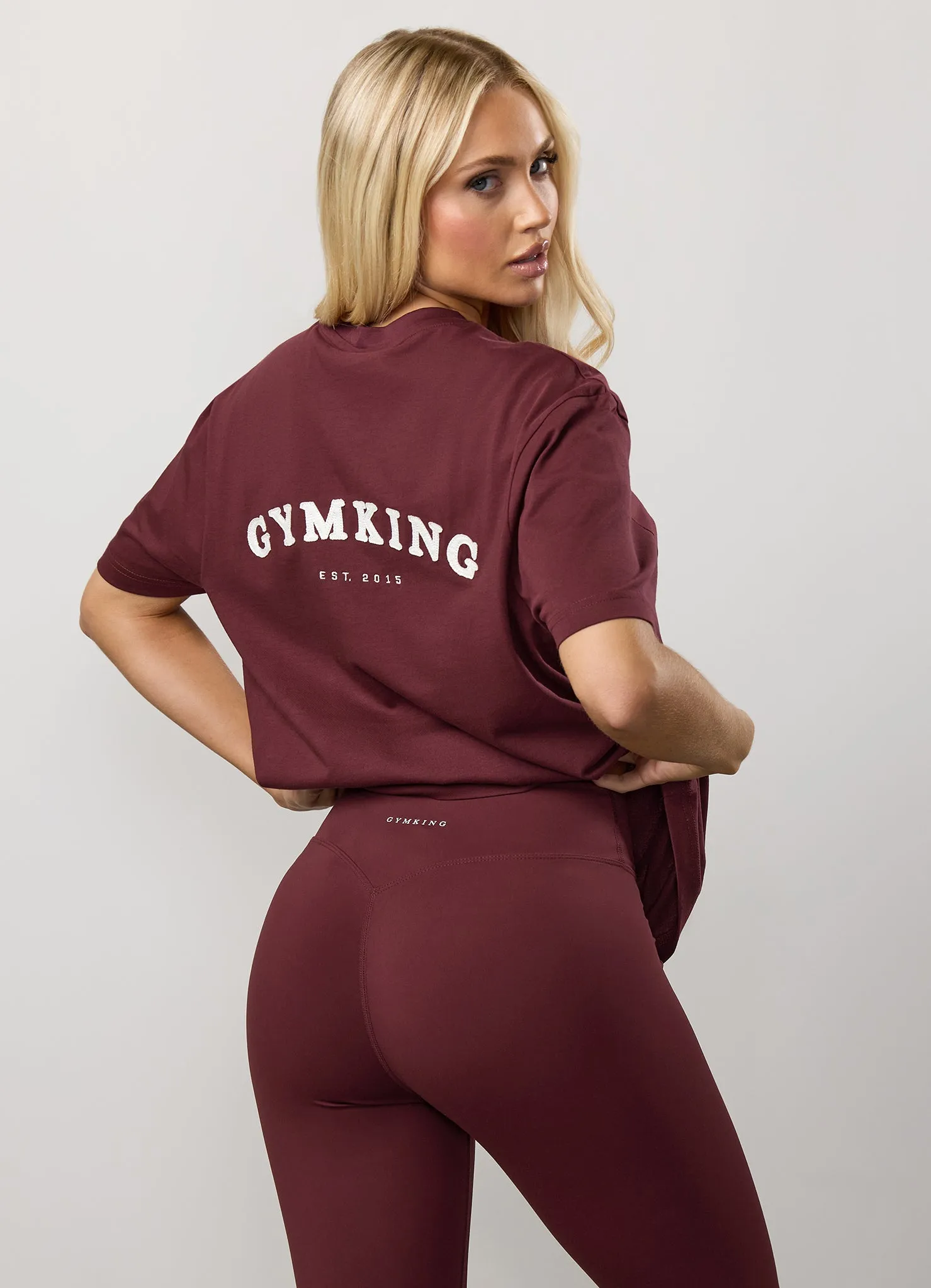 Gym King Compose Cotton BF Tee - Deep Cherry sold by The Gym King