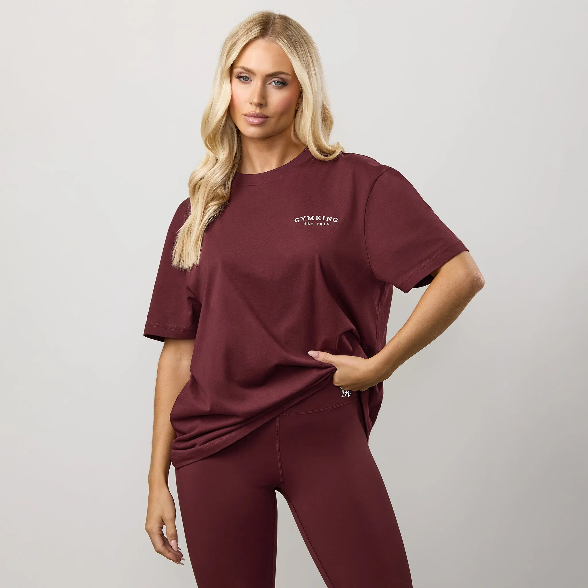 Gym King Compose Cotton BF Tee - Deep Cherry sold by The Gym King product image thumbnail 2