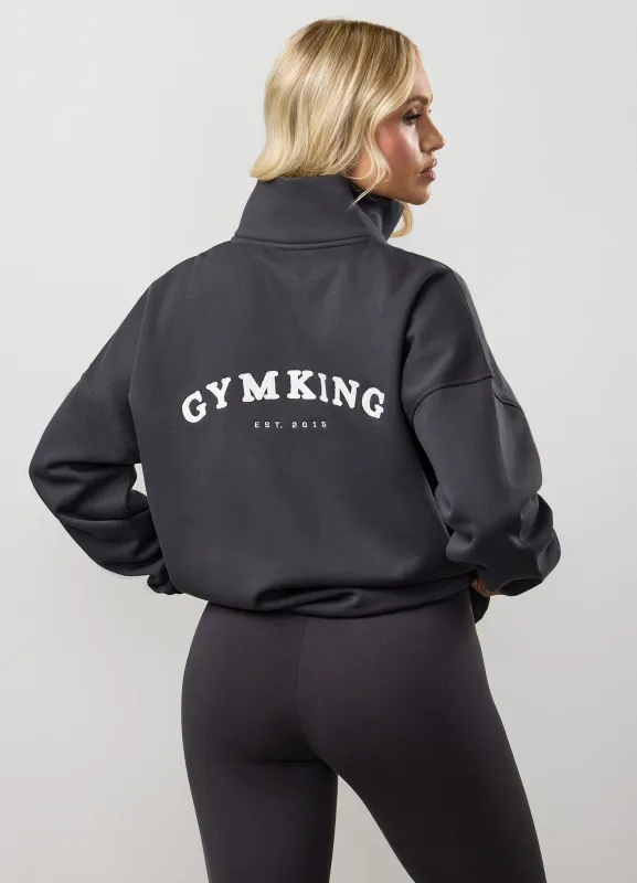 Gym King Compose Fleece 1/4 Zip Funnel - Dark Pewter made by The Gym King