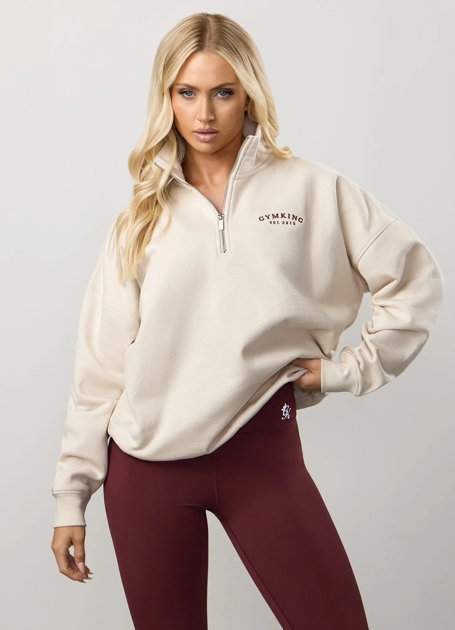 Gym King Compose Fleece 1/4 Zip Funnel - Butterscotch Marl sold by The Gym King product image thumbnail 3