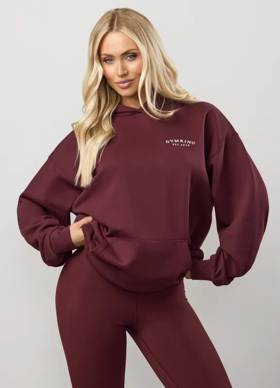 Gym King Compose Fleece Oversized Hood - Deep Cherry sold by The Gym King