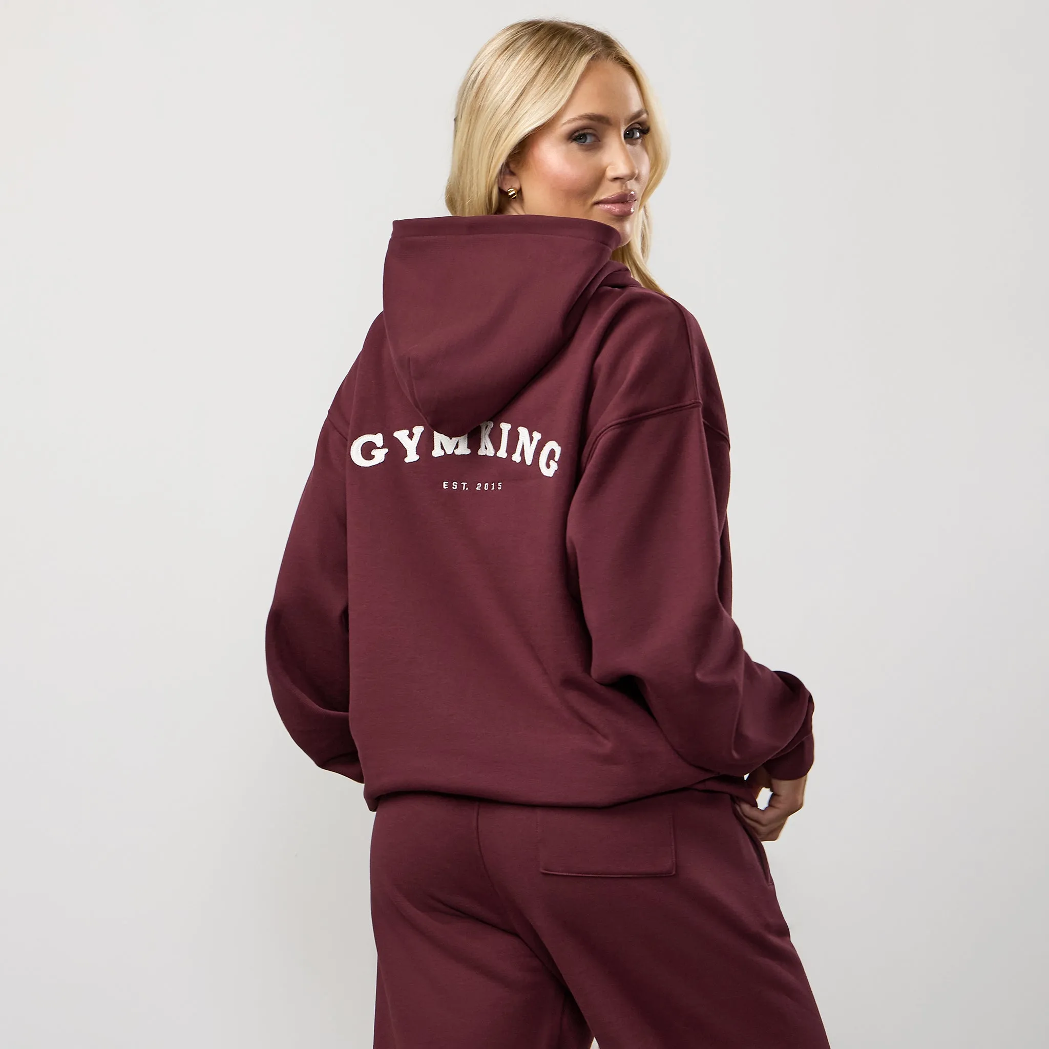 Gym King Compose Fleece Oversized Hood - Deep Cherry sold by The Gym King product image thumbnail 2