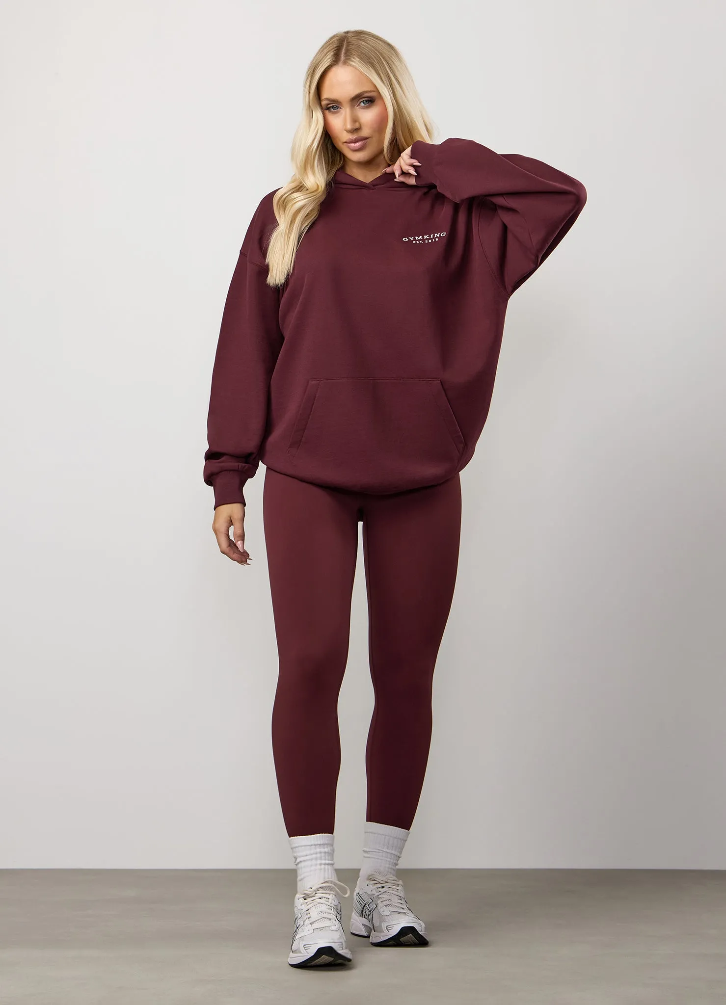 Gym King Compose Fleece Oversized Hood - Deep Cherry sold by The Gym King product image thumbnail 4