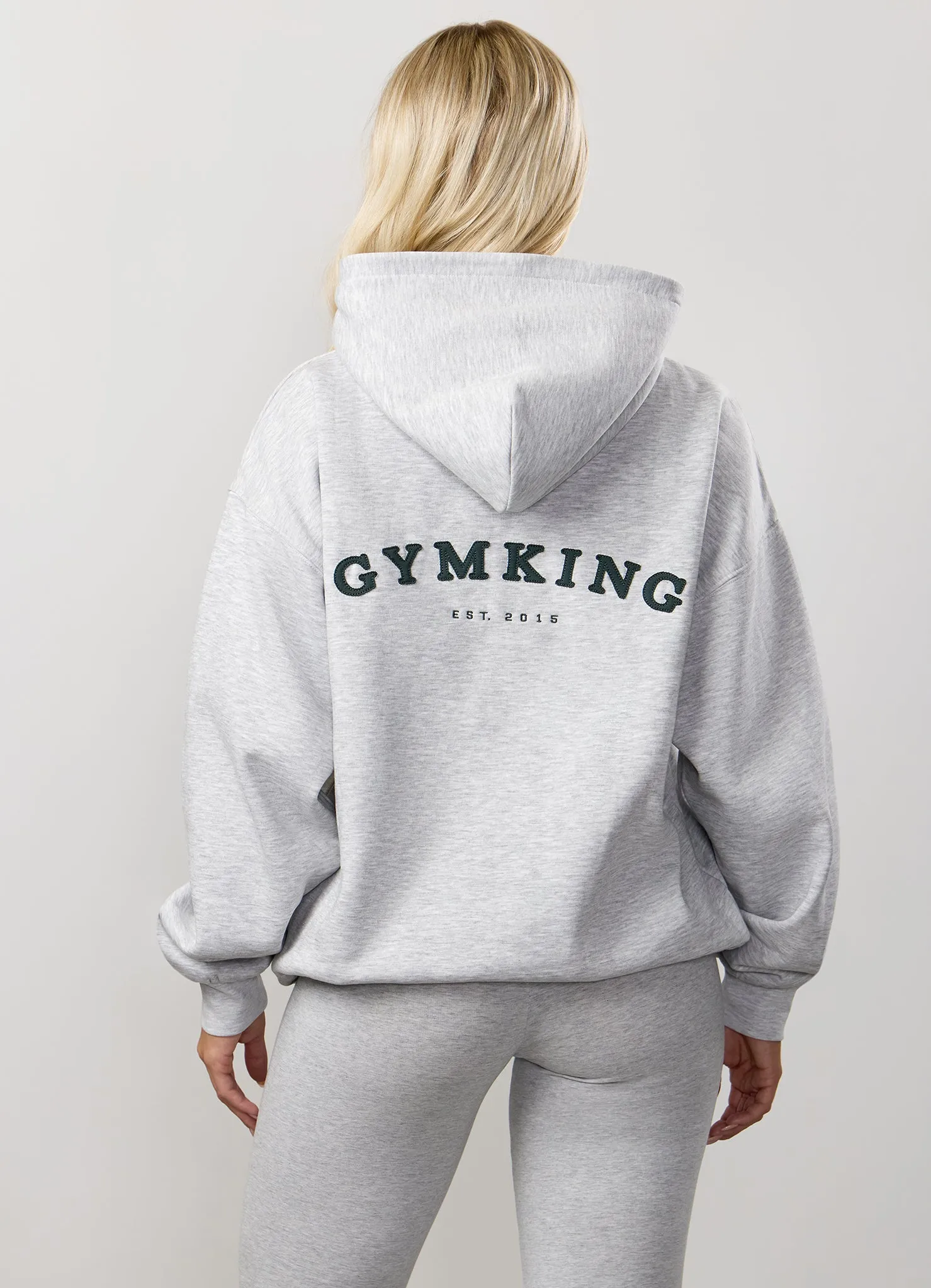 Gym King Compose Fleece Oversized Hood - Snow Marl sold by The Gym King