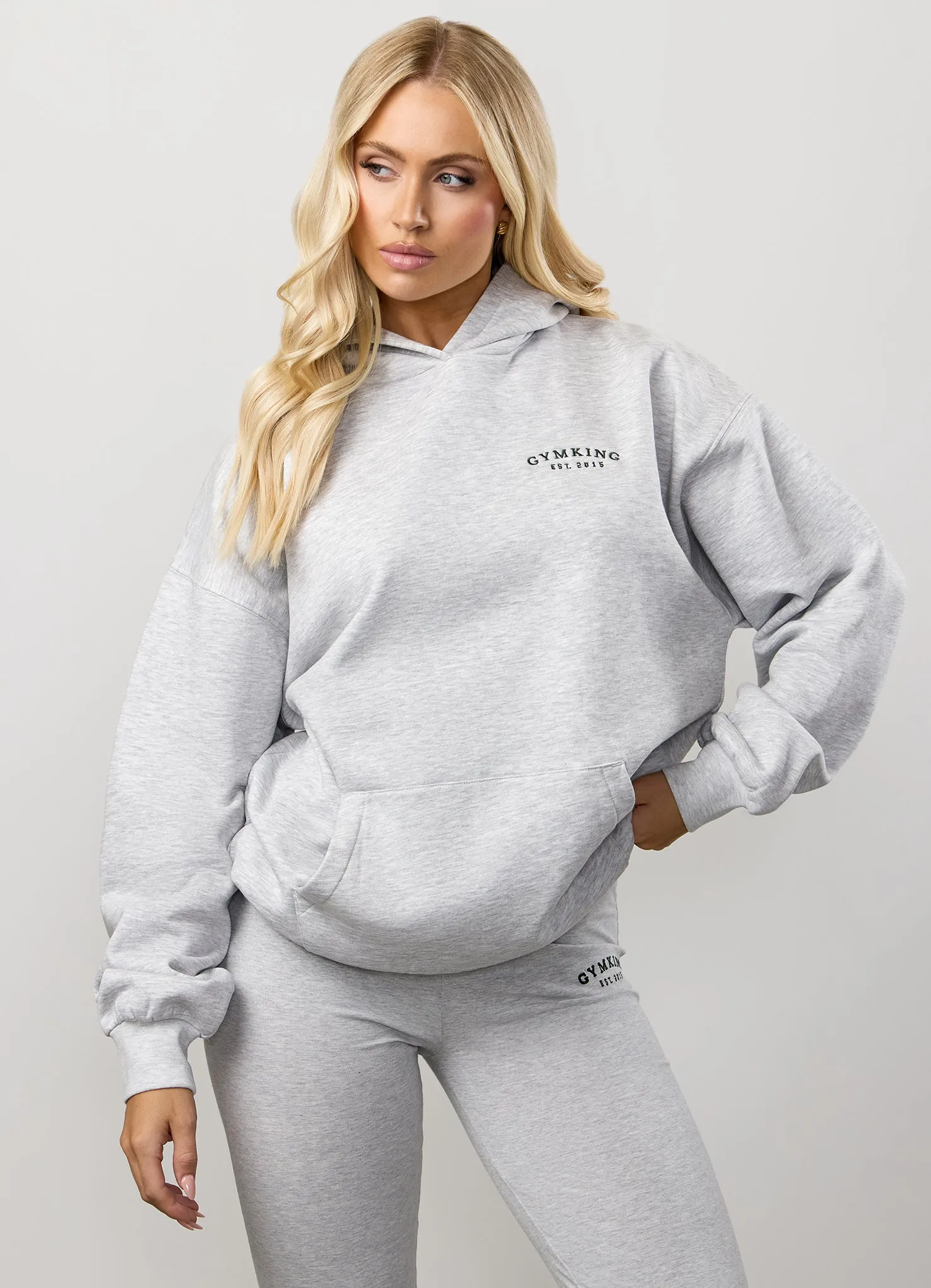 Gym King Compose Fleece Oversized Hood - Snow Marl sold by The Gym King product image thumbnail 3