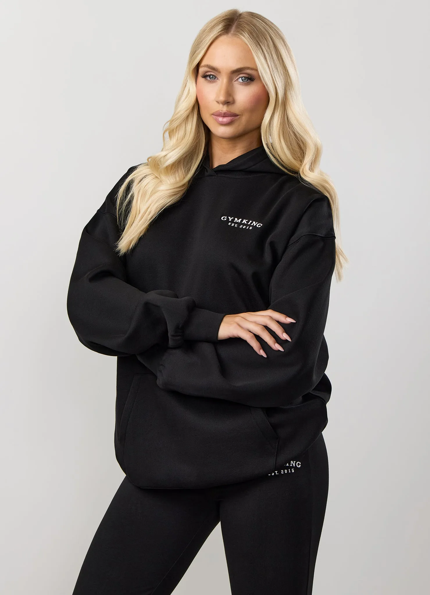 Gym King Compose Fleece Oversized Hood - Black sold by The Gym King product image thumbnail 3