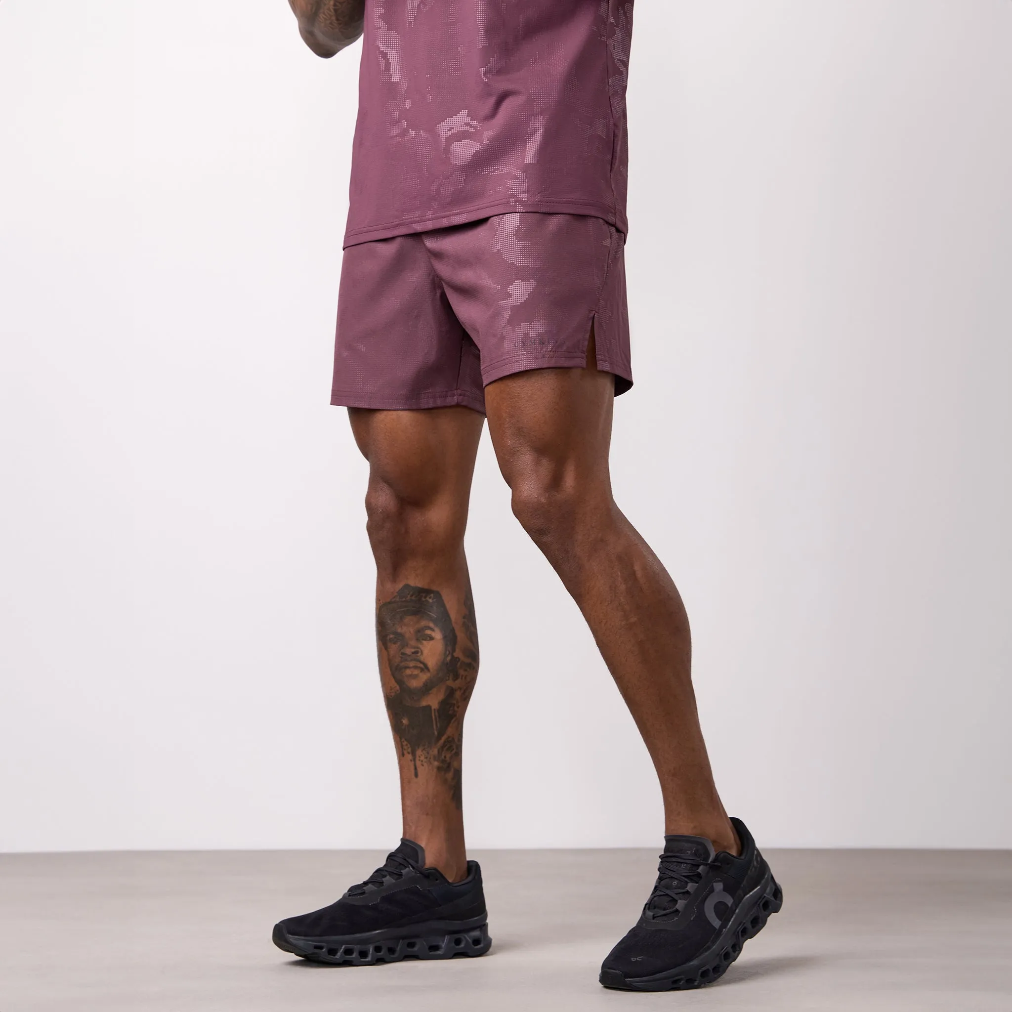 Gym King Debossed Camo Short 5" - Mulberry sold by The Gym King product image thumbnail 2