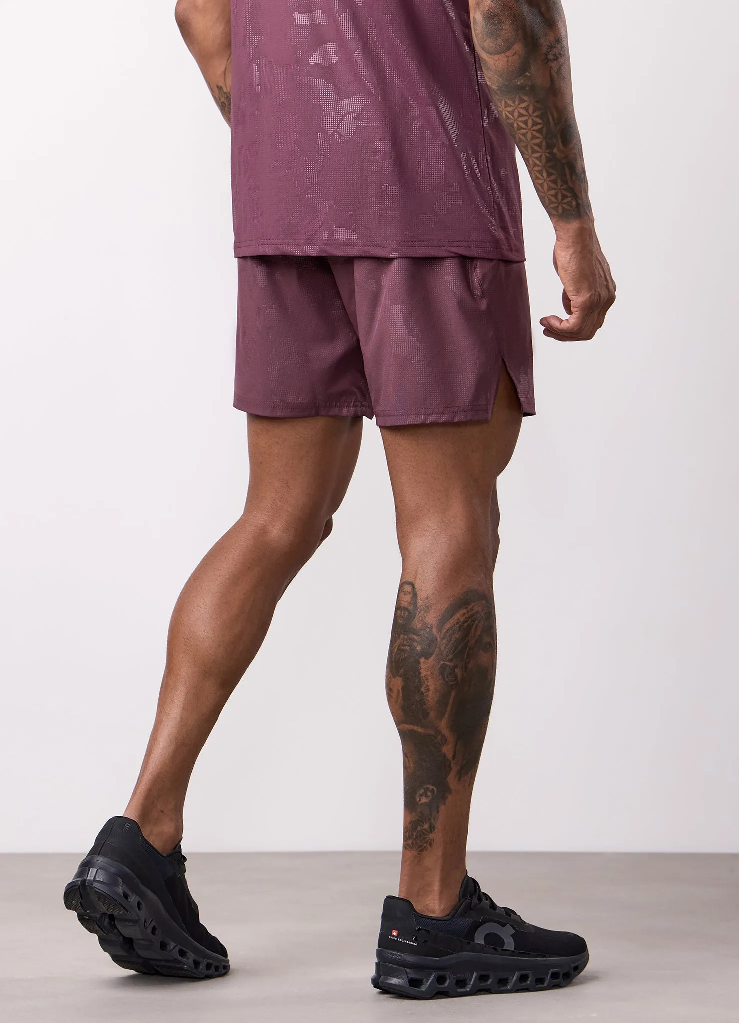 Gym King Debossed Camo Short 5" - Mulberry sold by The Gym King product image thumbnail 4