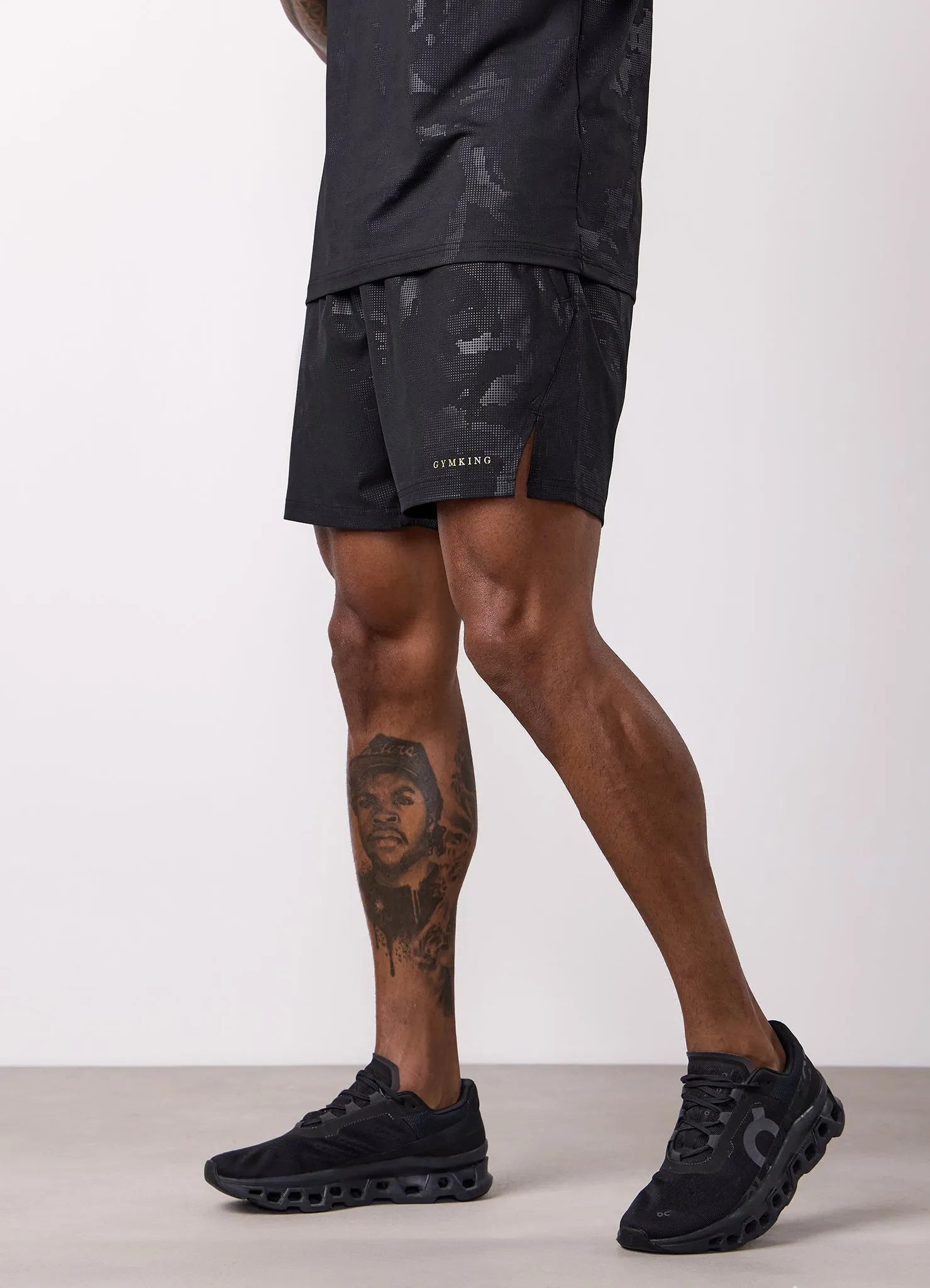 Gym King Debossed Camo Short 5" - Black/Gold sold by The Gym King product image thumbnail 3