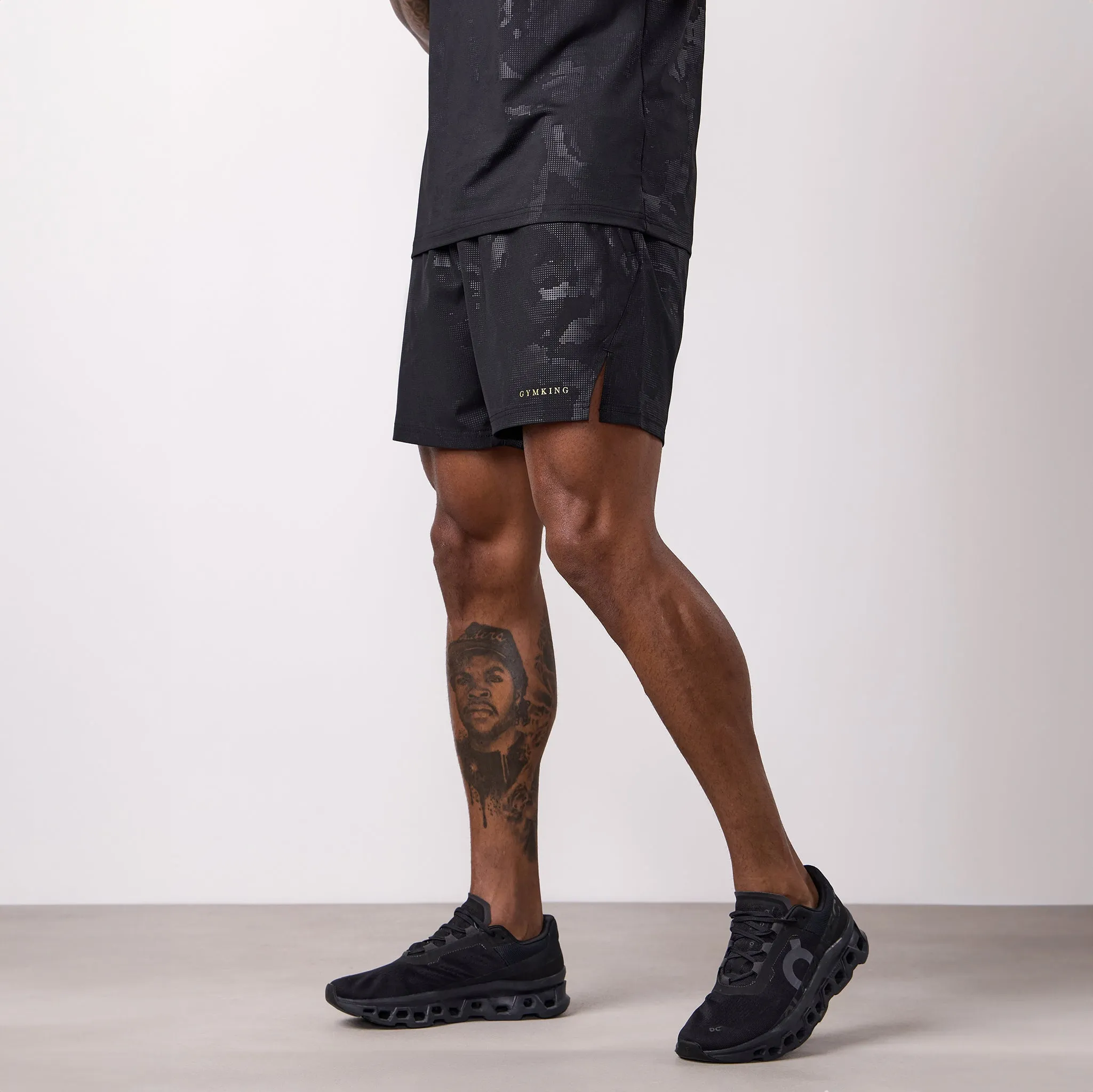 Gym King Debossed Camo Short 5" - Black/Gold sold by The Gym King product image thumbnail 2