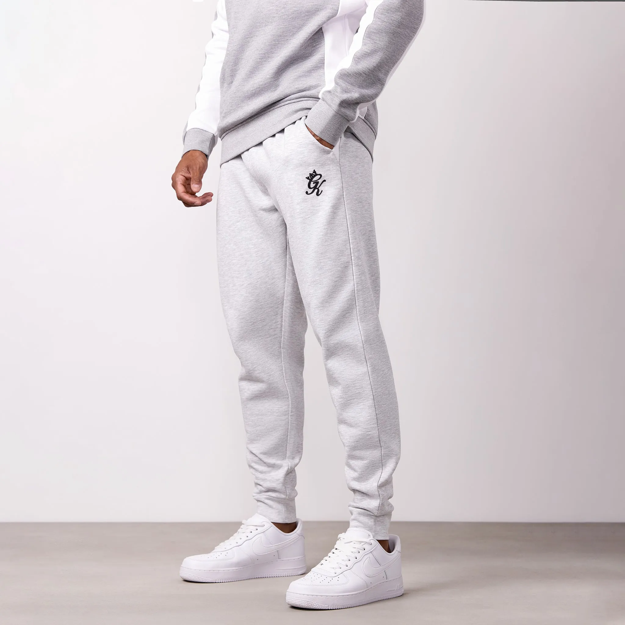 Gym King Contrast Panel Jogger - Snow Marl/White sold by The Gym King product image thumbnail 2