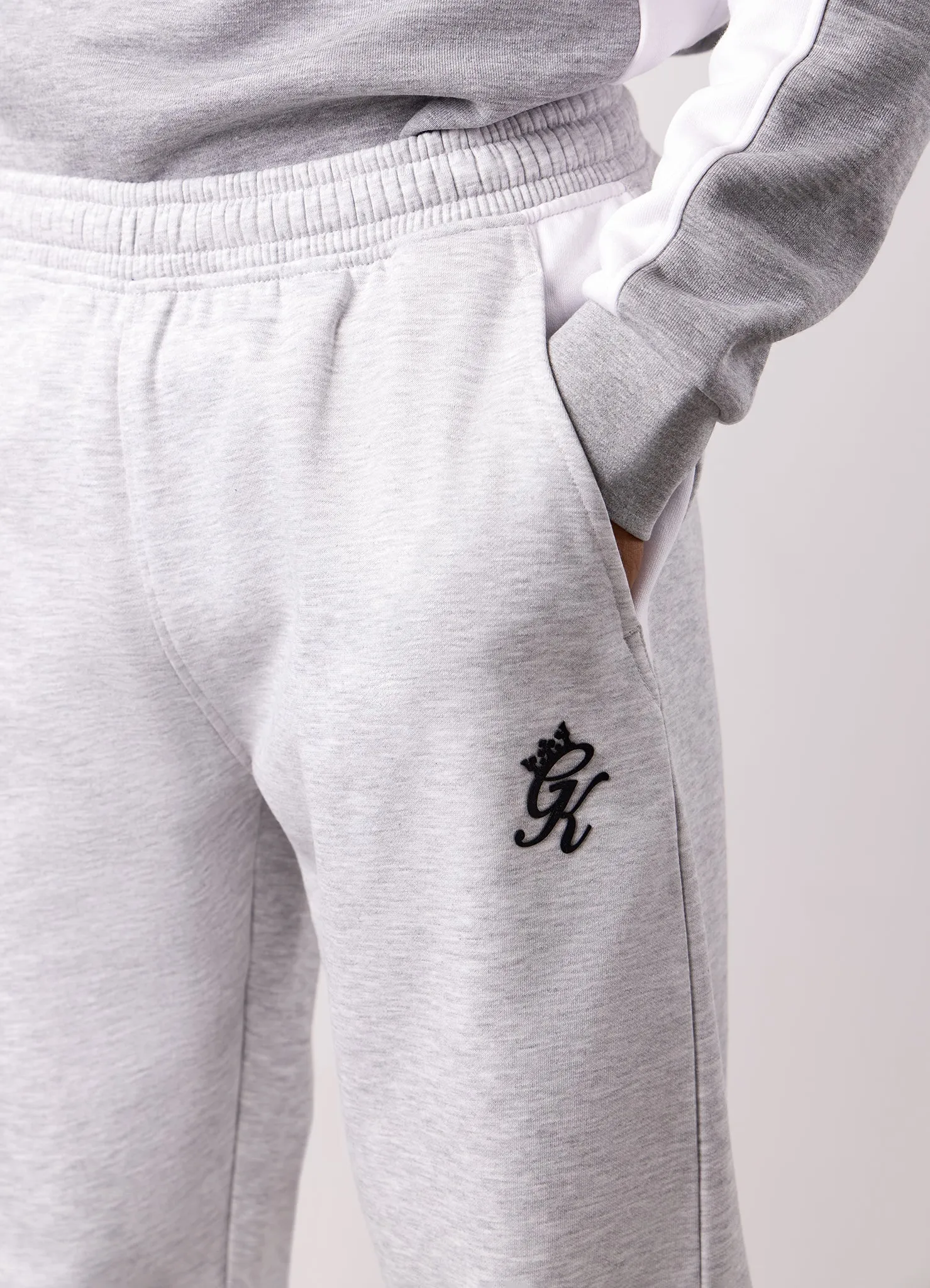 Gym King Contrast Panel Jogger - Snow Marl/White sold by The Gym King product image thumbnail 5