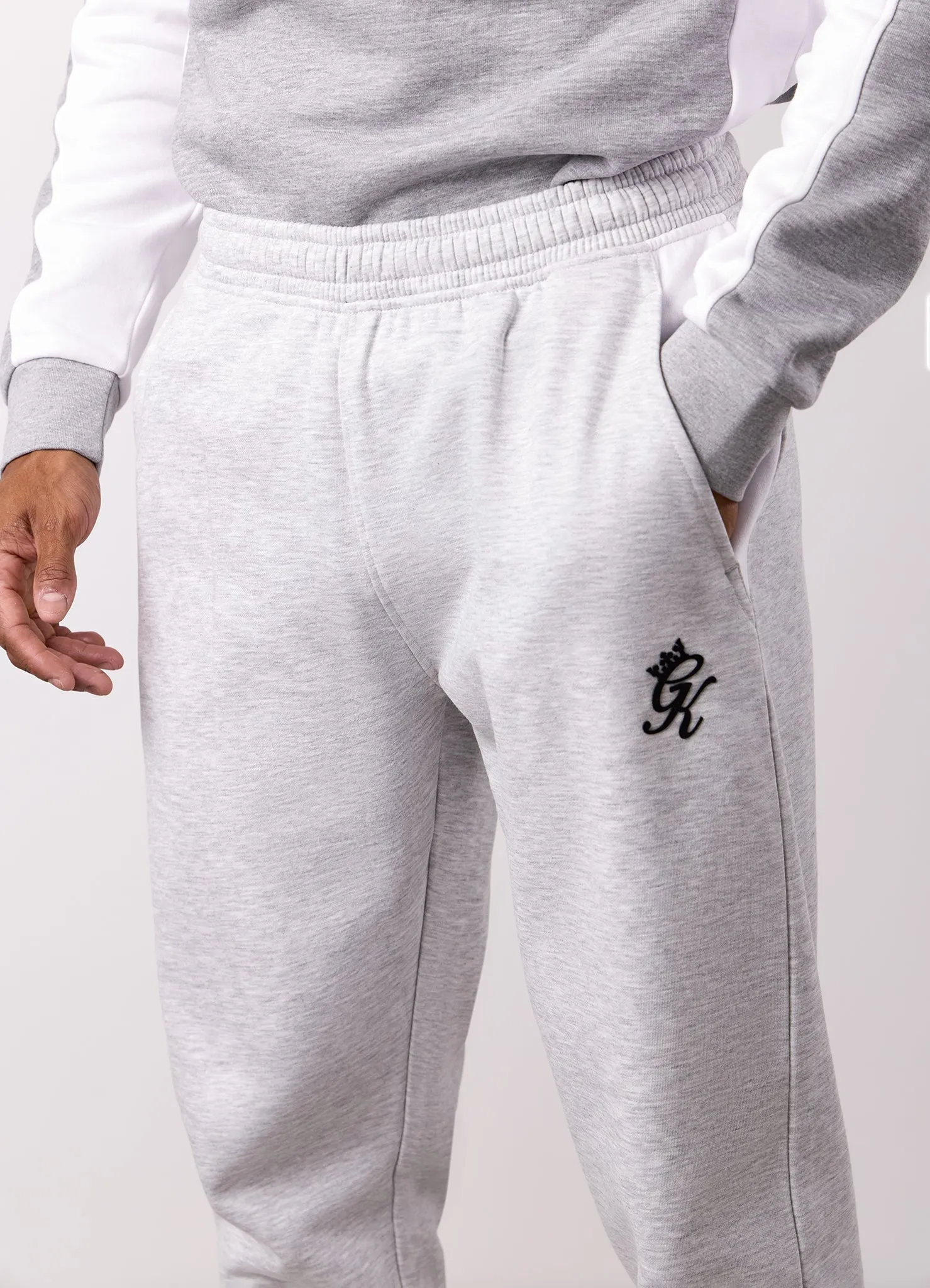 Gym King Contrast Panel Jogger - Snow Marl/White sold by The Gym King product image thumbnail 4