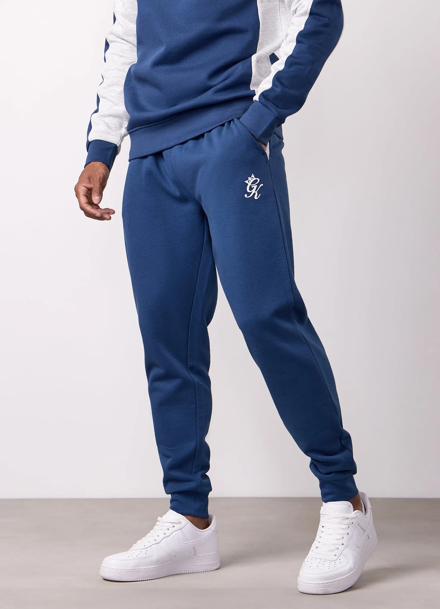 Gym King Contrast Panel Jogger - Moonlight Blue/Snow Marl sold by The Gym King