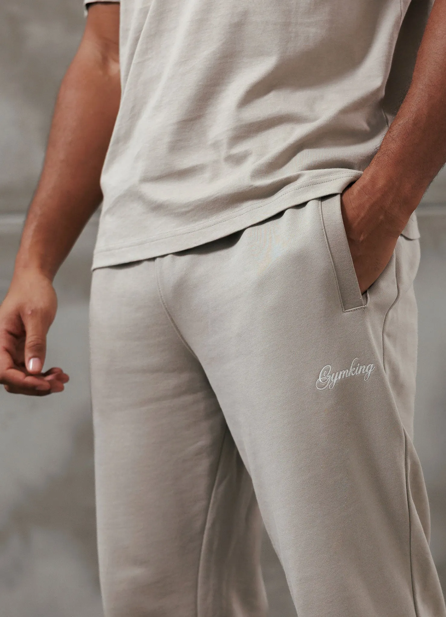 Gym King Script Relaxed Fit Jogger - Light Sand sold by The Gym King product image thumbnail 3