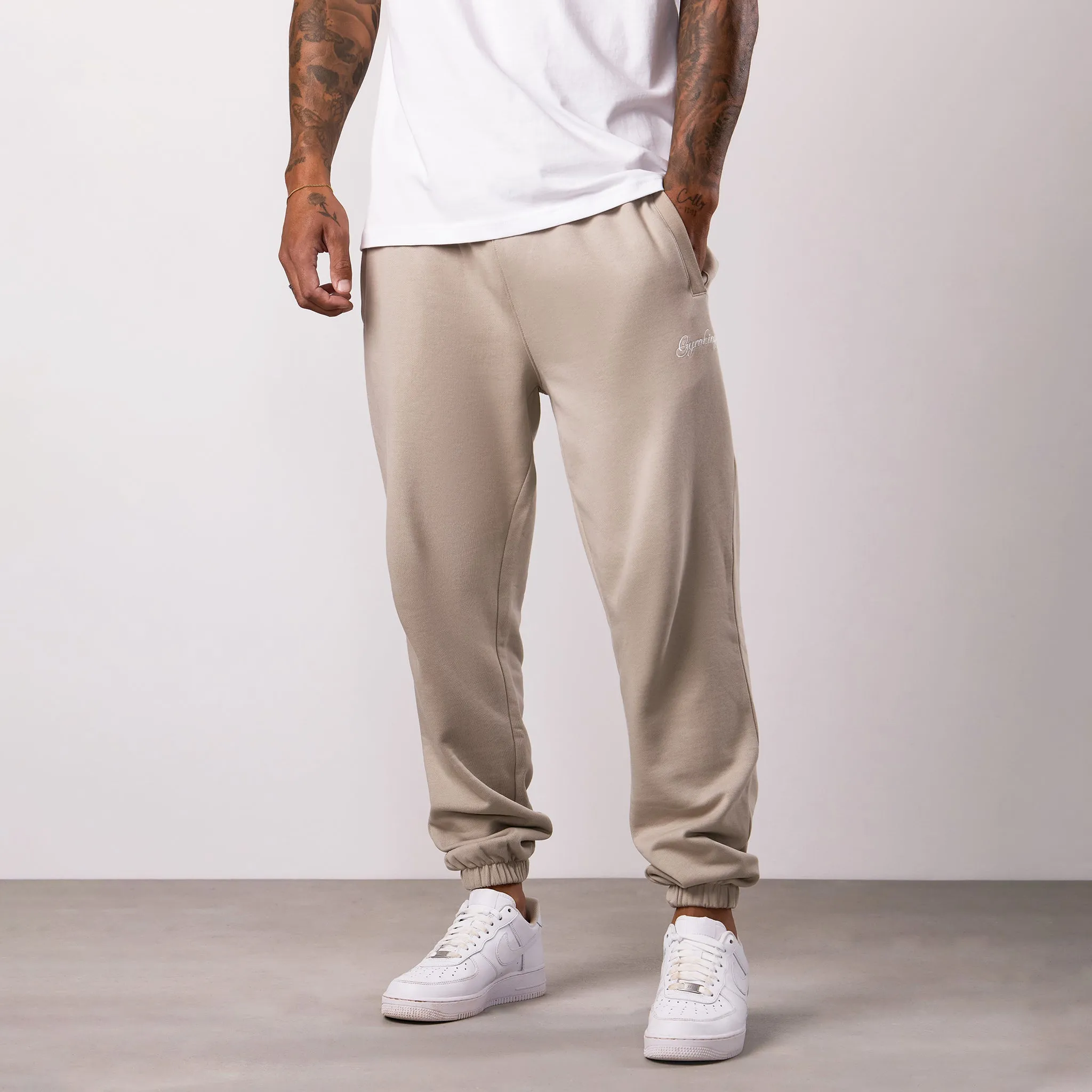 Gym King Script Relaxed Fit Jogger - Light Sand sold by The Gym King product image thumbnail 2