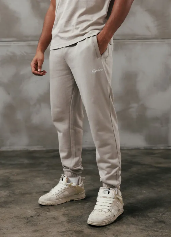 Gym King Script Relaxed Fit Jogger - Light Sand sold by The Gym King