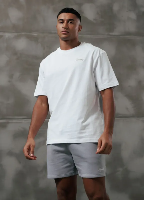 Gym King Script Relaxed Fit Tee - White sold by The Gym King