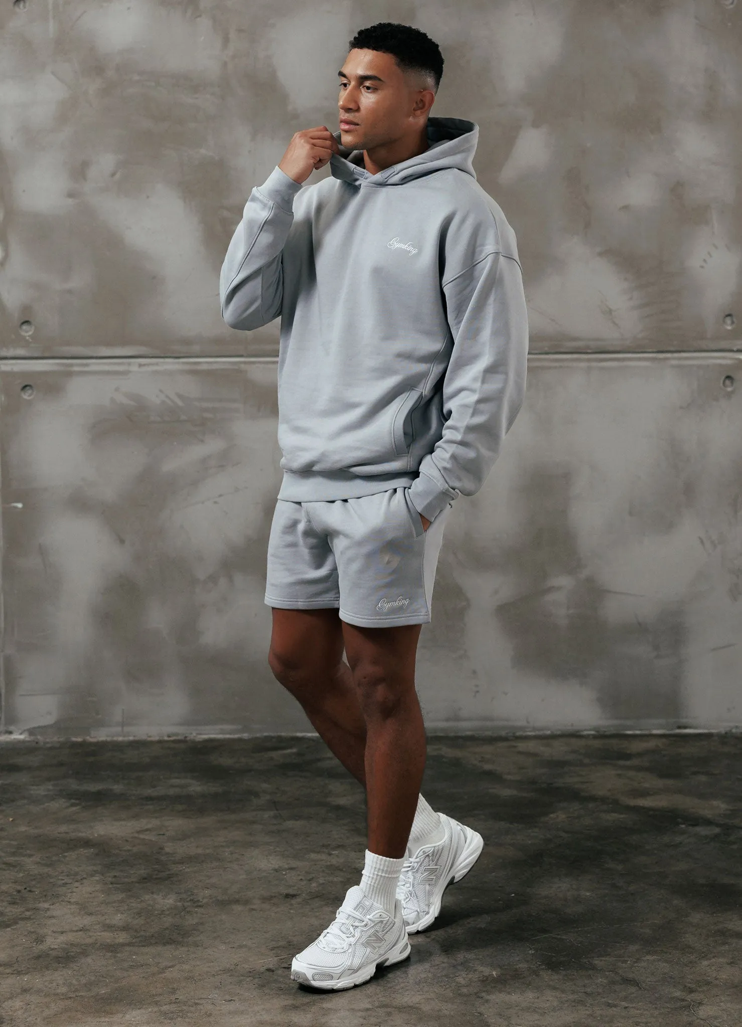 Gym King Script Relaxed Fit Hood - Urban Grey sold by The Gym King product image thumbnail 3