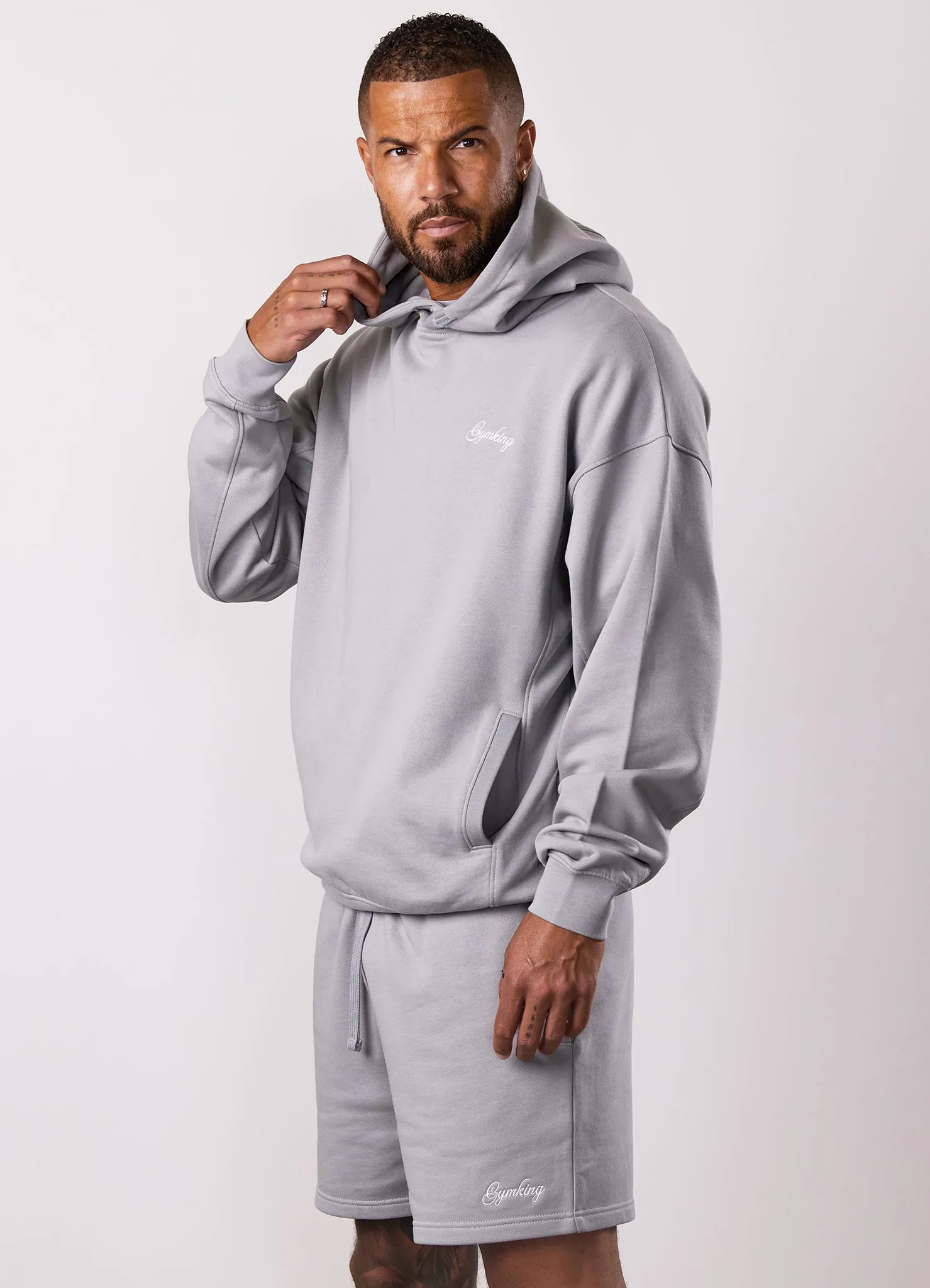 Gym King Script Relaxed Fit Hood - Urban Grey sold by The Gym King product image thumbnail 4