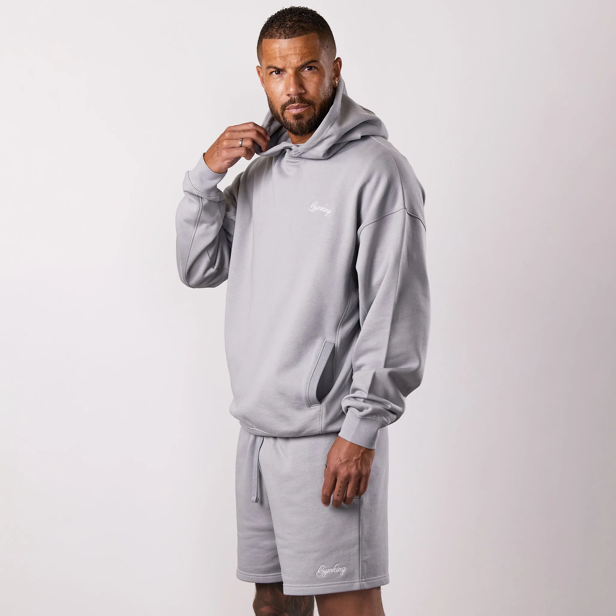 Gym King Script Relaxed Fit Hood - Urban Grey sold by The Gym King product image thumbnail 2