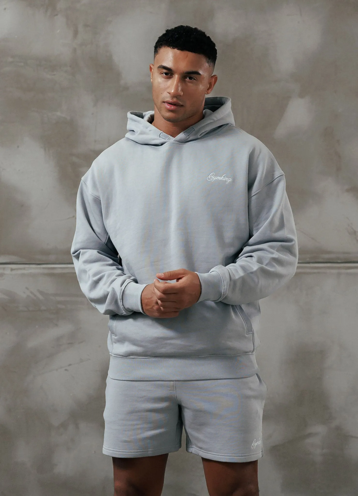 Gym King Script Relaxed Fit Hood - Urban Grey sold by The Gym King