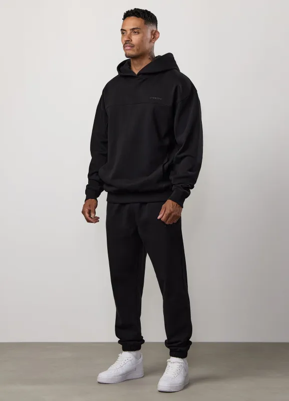 Gym King Linear Loopback Hood Tracksuit - Black sold by The Gym King