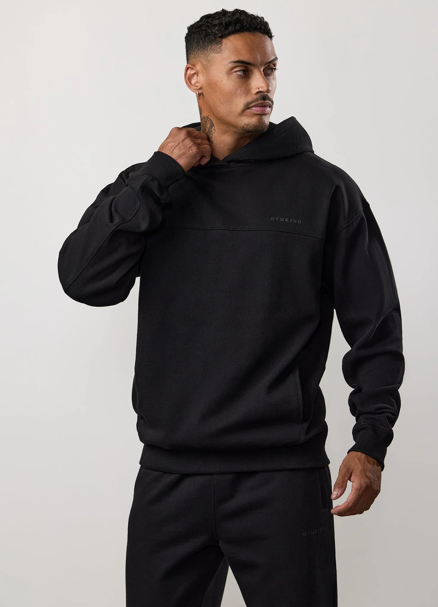 Gym King Linear Loopback Hood Tracksuit - Black sold by The Gym King product image thumbnail 3