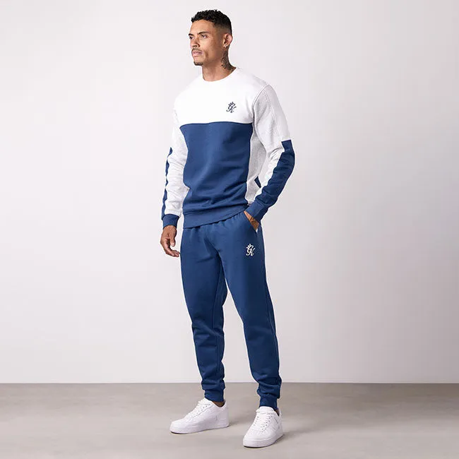 Gym King Contrast Panel Crew Tracksuit - Moonlight Blue/Snow Marl sold by The Gym King product image thumbnail 2