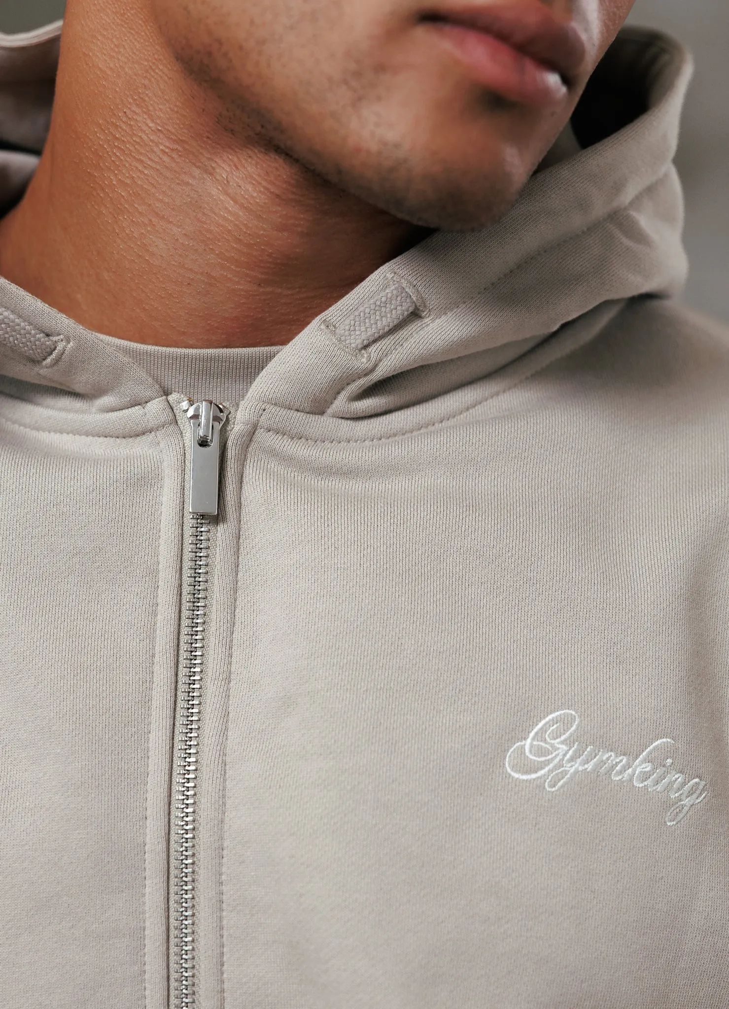 Gym King Script Relaxed Fit Hood Tracksuit - Light Sand sold by The Gym King product image thumbnail 4