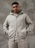 Gym King Script Relaxed Fit Hood Tracksuit - Light Sand sold by The Gym King