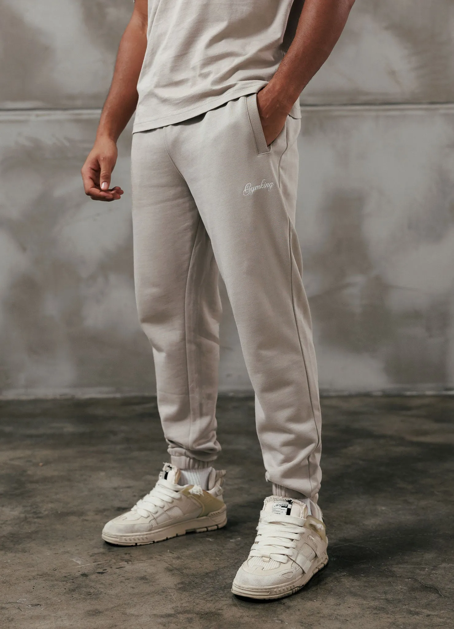 Gym King Script Relaxed Fit Hood Tracksuit - Light Sand sold by The Gym King product image thumbnail 5