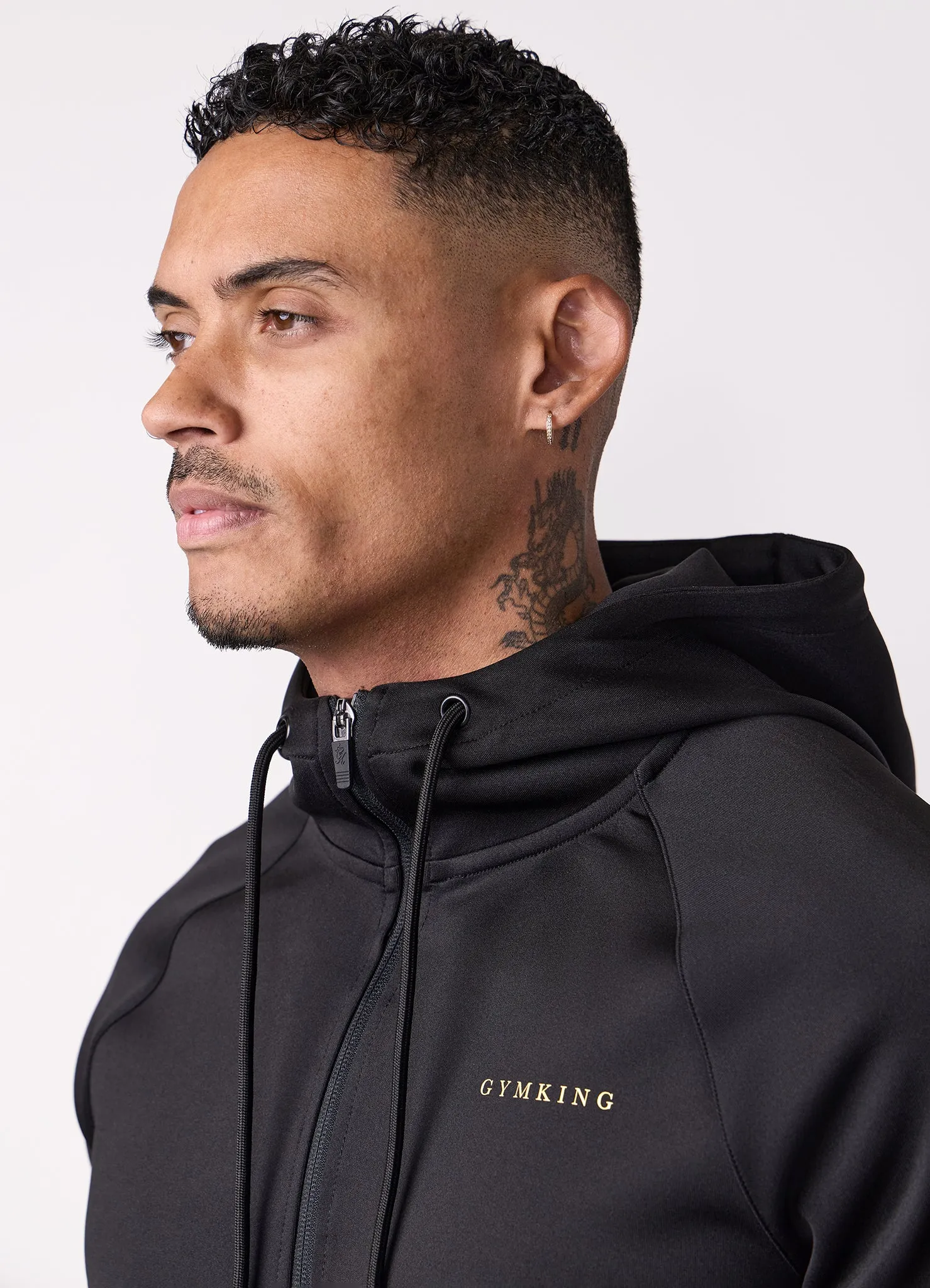 Gym King Poly Full Zip Hood Tracksuit - Black sold by The Gym King product image thumbnail 5