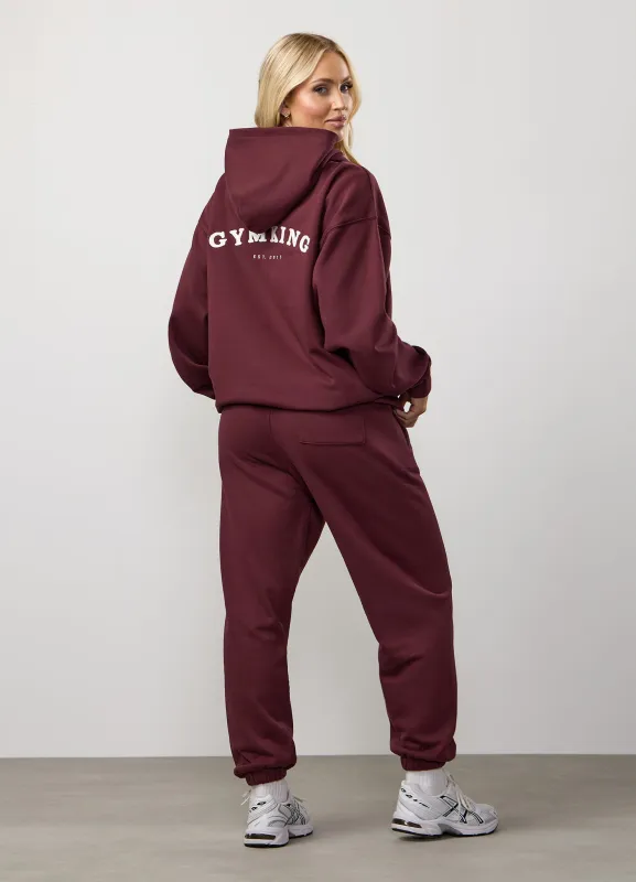 Gym King Compose Fleece Oversized Hood Tracksuit - Deep Cherry sold by The Gym King