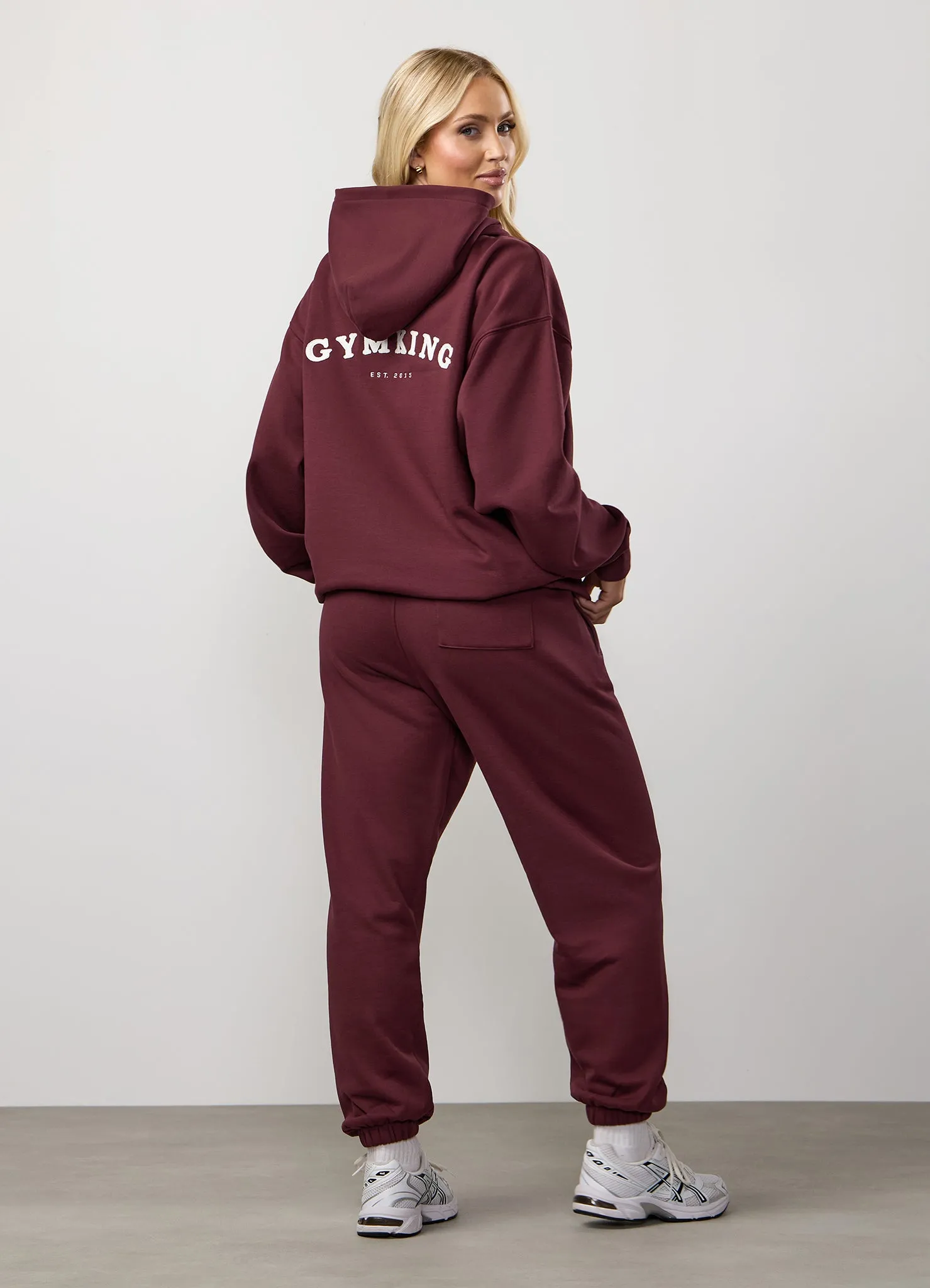 Gym King Compose Fleece Oversized Hood Tracksuit - Deep Cherry sold by The Gym King