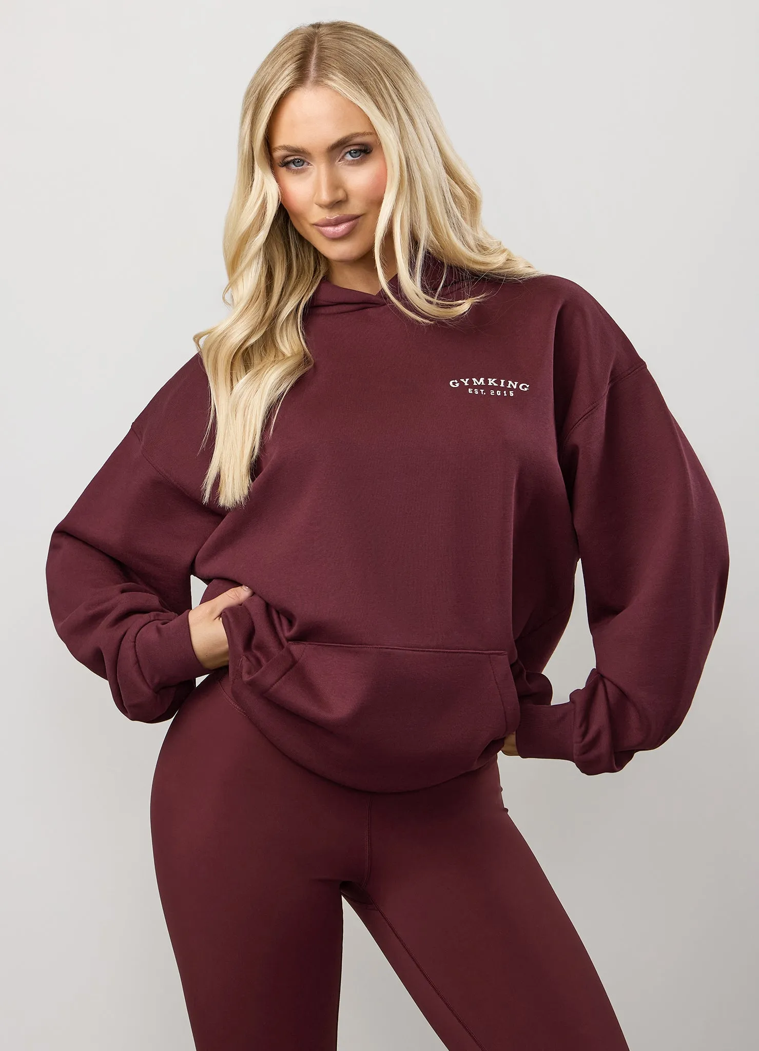 Gym King Compose Fleece Oversized Hood Tracksuit - Deep Cherry sold by The Gym King product image thumbnail 4