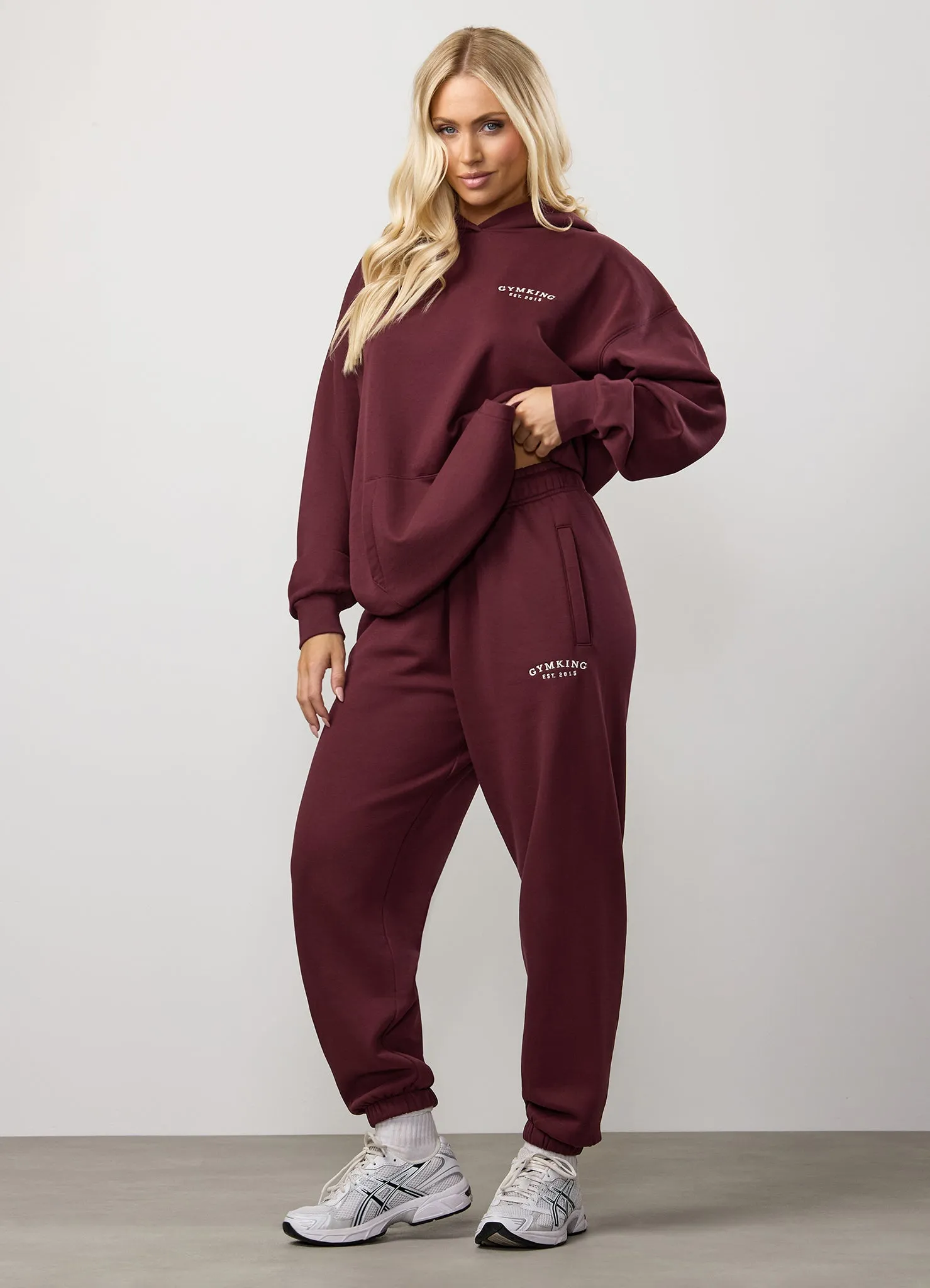 Gym King Compose Fleece Oversized Hood Tracksuit - Deep Cherry sold by The Gym King product image thumbnail 3