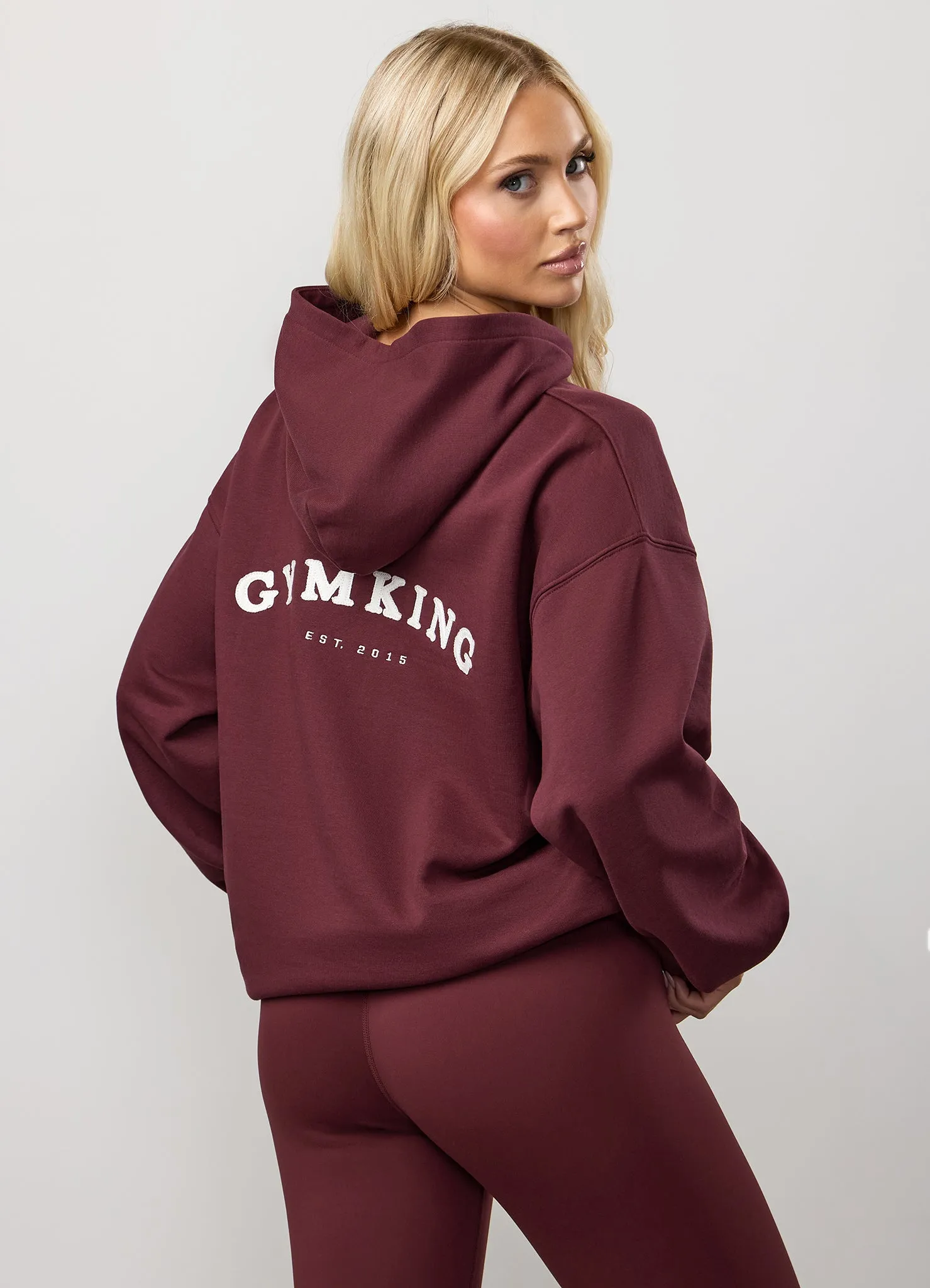 Gym King Compose Fleece Oversized Hood Tracksuit - Deep Cherry sold by The Gym King product image thumbnail 5